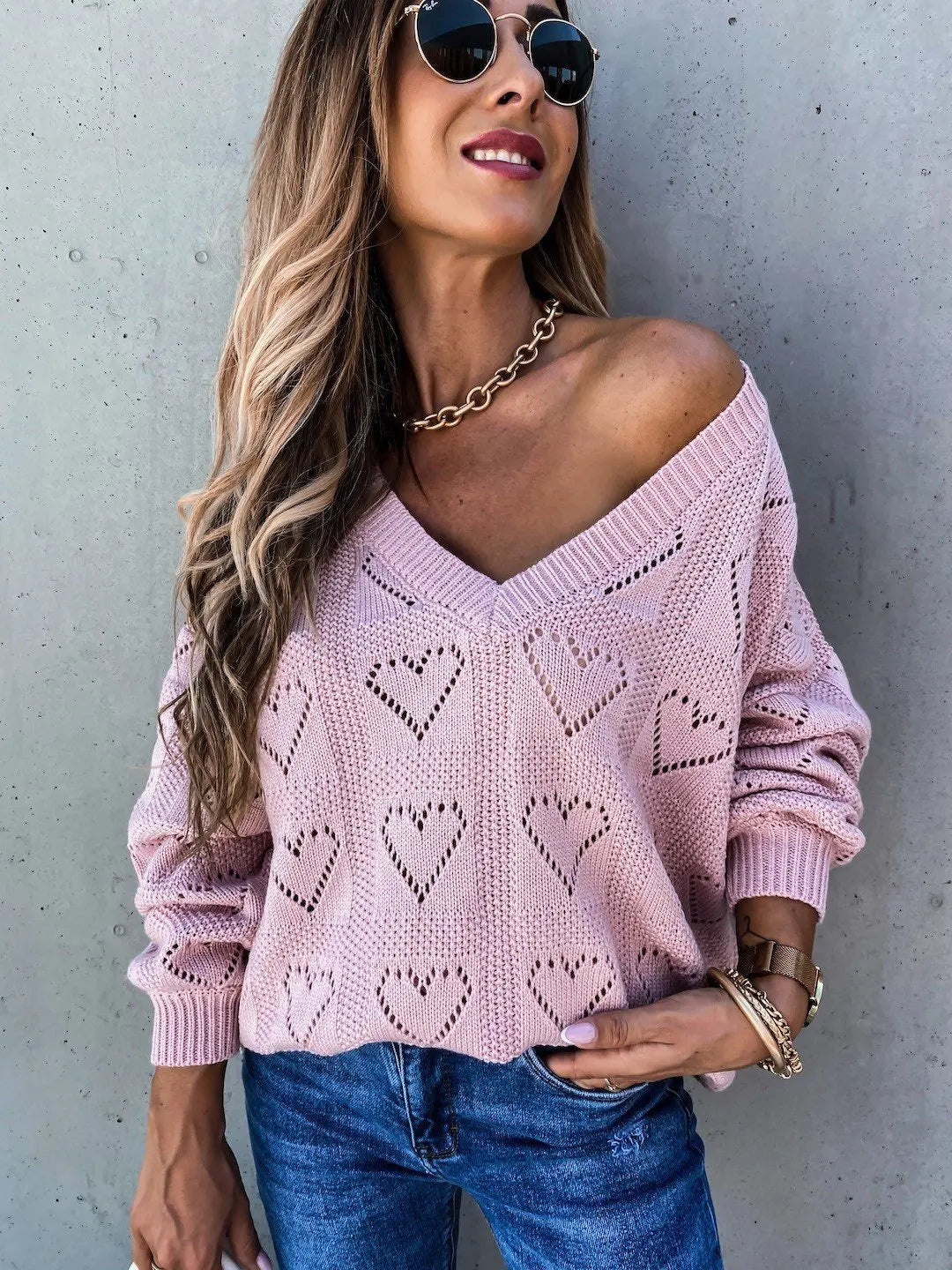 Naomi Heart Knit Sweater