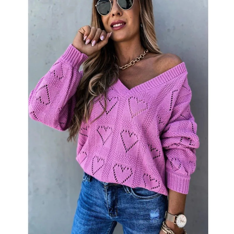 Naomi Heart Knit Sweater